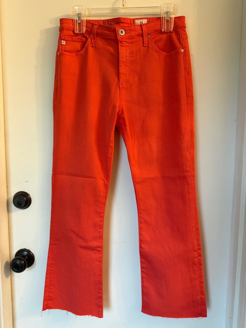 AG Adriano Goldschmied The Jodi High Rise Slim Flare Crop Jeans coral 28R